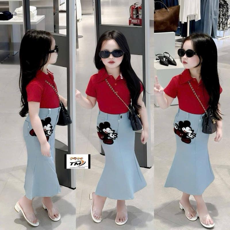 (1y-8y) baju tshirt berkolar + skirt duyong jean mitkeey sulam - TikTok ...