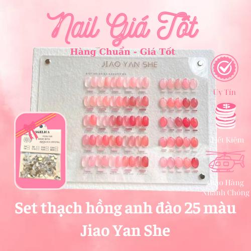 Set sơn thạch hồng JIAO YAN SHE chính hãng 25 màu (tặng kèm bảng màu + set đá 100v) [ Nail Giá Tốt ]