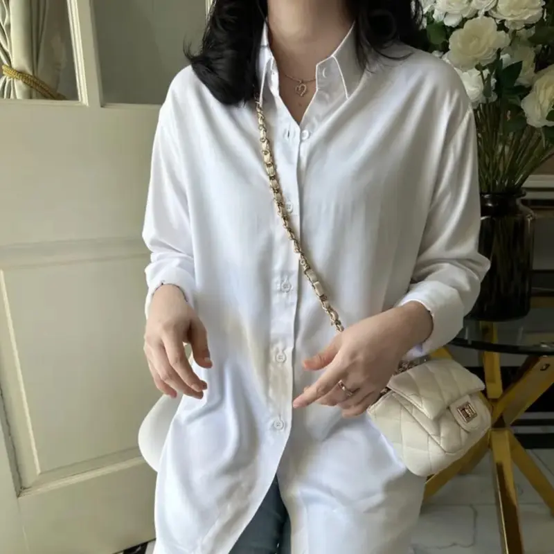 Kemeja Polos Wanita Rayon Twill Lengan Panjang By Zubi Fashion 2