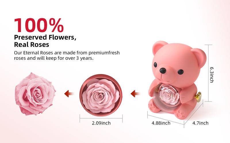 Product Introduction of Forever Rose Teddy Bear Jewelry Box Gifts Couple Gift/Gift for girlfriend/Gift for mom/Gifts for daughter/Birthday/Anniversary/Gift 12
