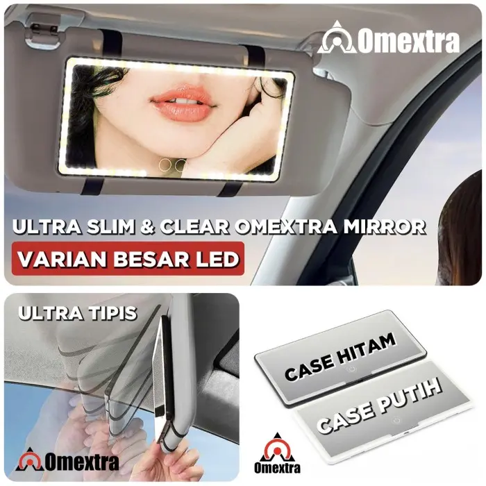 Cermin Sunvisor Cermin Make Up Omextra Dynamic Led Cermin Lampu Mobil 4
