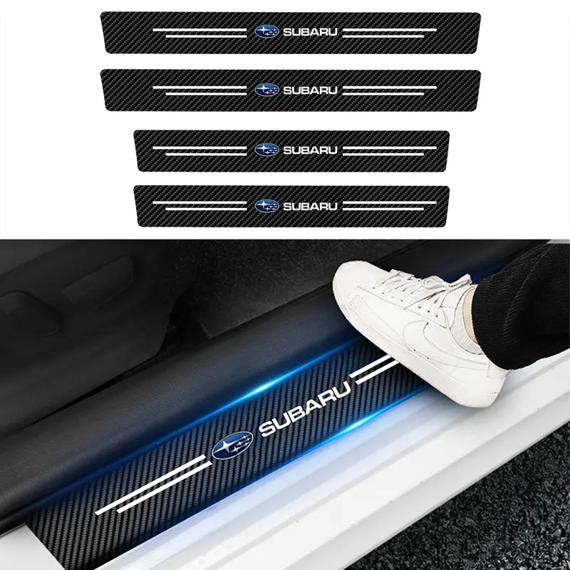 Suitable for Subaru XV XT Forester Outback Legacy Impreve Car Door Sill Sticker Anti-Scratch Carbon Fiber leather Sticker Trunk Protector Stickers