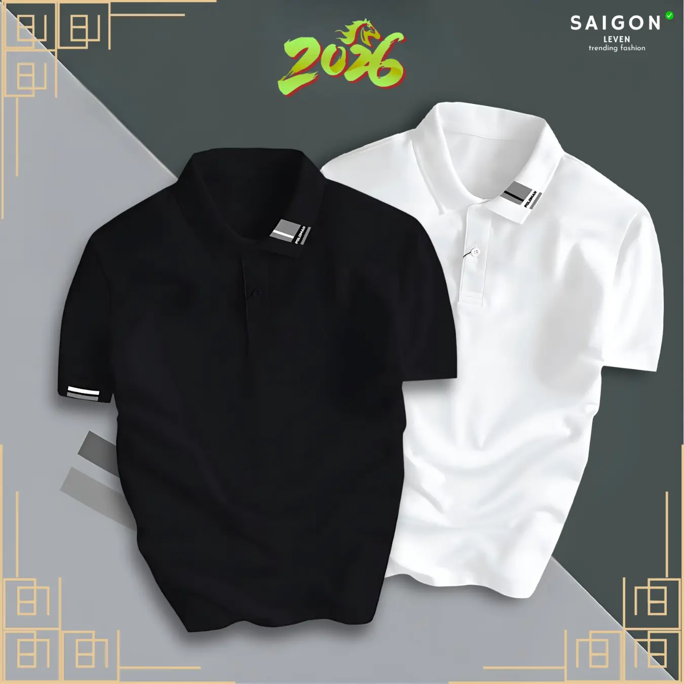 [KÈM QUÀ TẶNG] COMBO Áo Polo Cổ Bẻ POLOMAN 10 Vải Thun Cá Sấu Poly - Sang Trọng, Lịch lãm, Thoáng Mát - 1