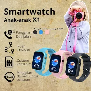 Anti Air Jam tangan anak X1- 4G Video call telepon - anak Gps Digital Smartwatch anak Waterproof Kids Smart Watch video call telepon call