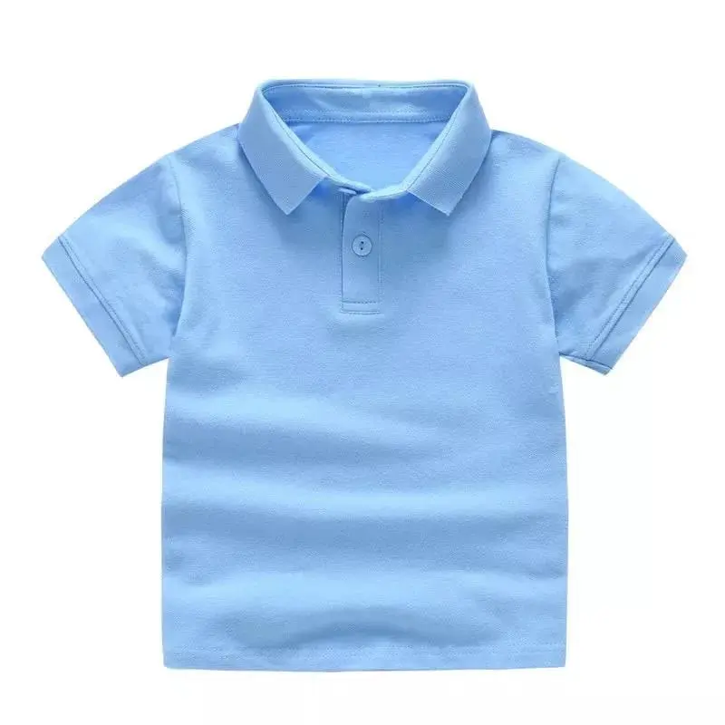 Kaos tasan anak cowok dan cewek bahan katun berkerah kemeja untuk umur 6 bulan sampai 8 tahun Combed Kancing Bunda Putih