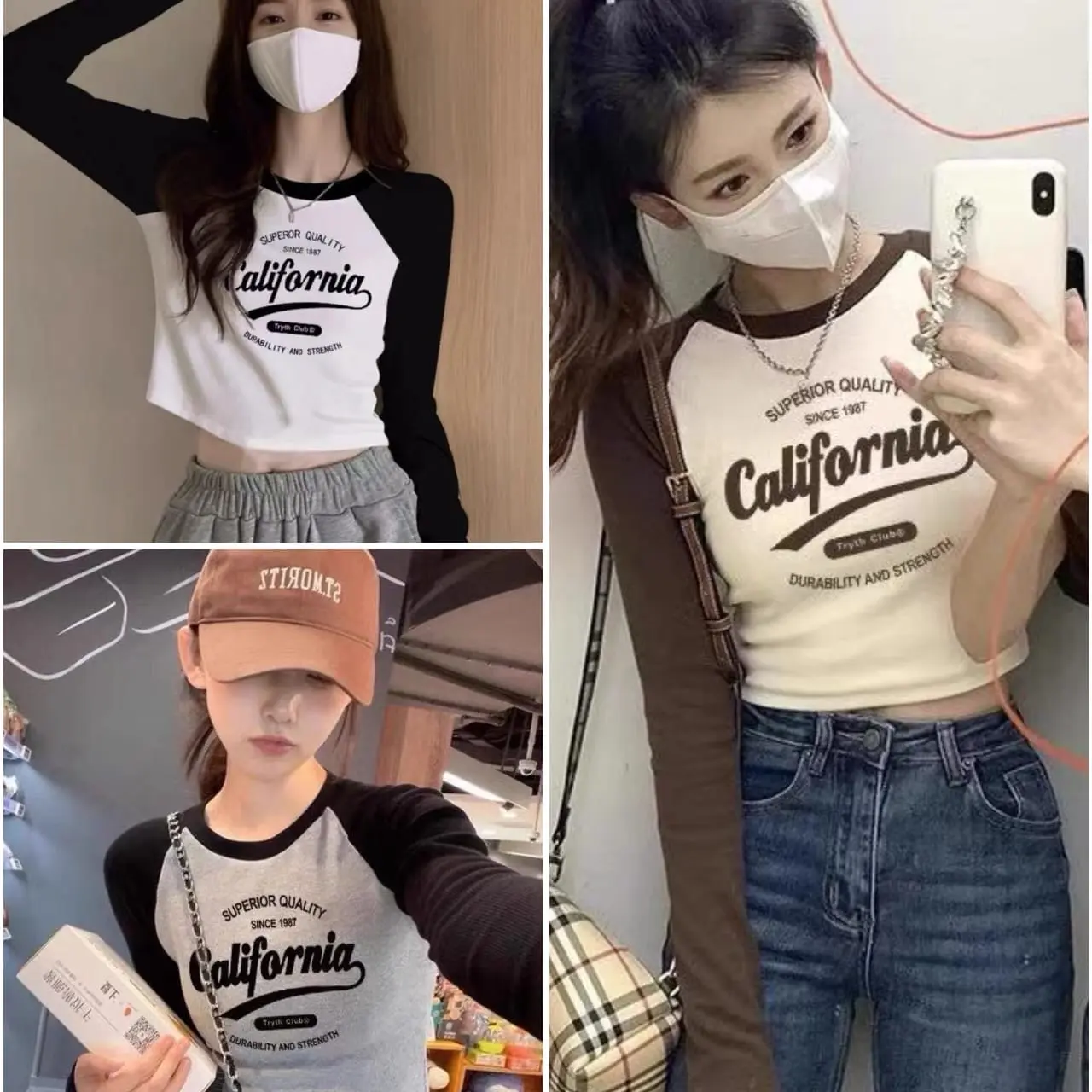 Atasan rajut crop / atasan tangan panjang import / blouse