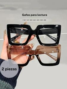 2 piezas de gafas de lectura ultraligeras para mujeres y hombres, gafas ópticas para visión lejana con aumento de +1.0 a +4.0, regalos perfectos de Navidad