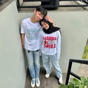 Kaos Couple Wanna Be Yours Blue & Pink Kaos Couple Pasangan Katun Combed 24s | unisex