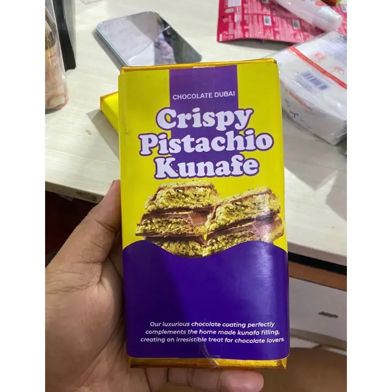 COKLAT DUBAI PISTACHIO KUNAFA UK 16*8cm || coklat dubai murah premium 100% Halal