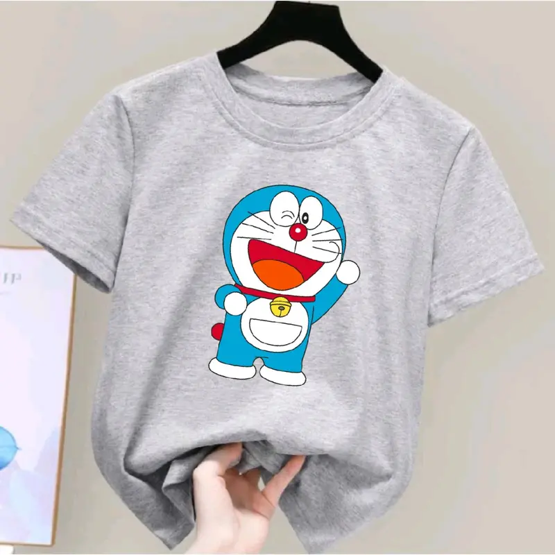 Kaos baju cowok cewek anak usia 2-10 Tahun/Koas lengan pendek anak  Doraemon bahan Katun kaos Perempuan 3