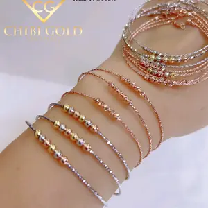 CHIBI GOLD - Gelang choker emas boba RG/WG 750% 17K Gelang Libol Gelang coker