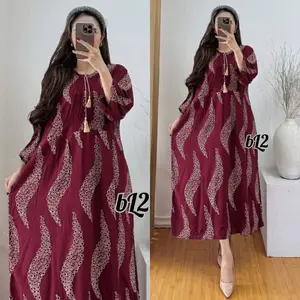 Daster Wanita Sleting Depan Terbaru - Dress Cibi Busui Jumbo Bahan Rayon Premium - Panjang, Bumil