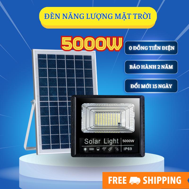MỚI NHẤT Đèn Năng Lượng Mặt Trời 5000w - Chống nước IP69 - Tiết kiệm điện An toàn sử dụng Sáng 6-8 tiếng Cảm biến ánh sáng tự động bật tắt