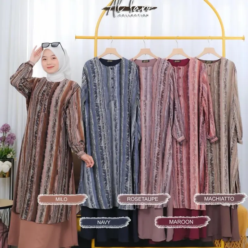 SANDRA DRESS NEW MOTIF ORIGINAL BY ALFARO MATT CRINKLE PREMIUM GAMIS MALAY FASHION WANITA TERBARU TERKINI TERMURAH 1