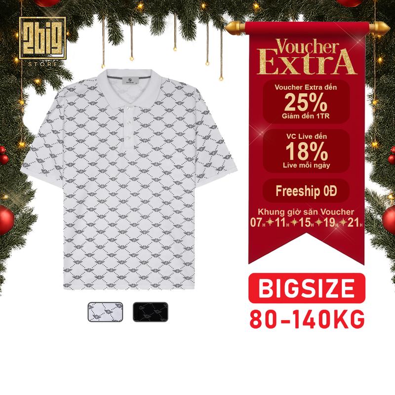 2BIG - BIGSIZE NAM 80-140KG ÁO POLO HOẠ TIẾT CÁNH CHIM CHẤT VẢI THUN COTTON MỀM NHẸ