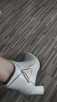 Product Review of Korean Beige High-Heeled Martin Boots 2024 New Pointed Toe Thick-Heeled women's short fashion ankle boots 3 inches Girl Walking Shoes from @**p 0