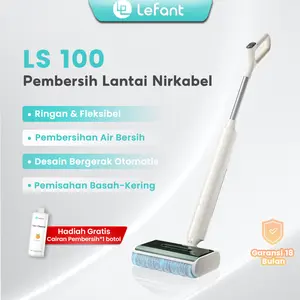 [COD] Lefant LS100 Pembersih Lantai Nirkabel，Waktu Operasi 60 Menit, Desain Ringkas 3-in-1, Cocok untuk Lantai Keras & Bulu Hewan, Warna Putih Gading vacuum mop cleaner