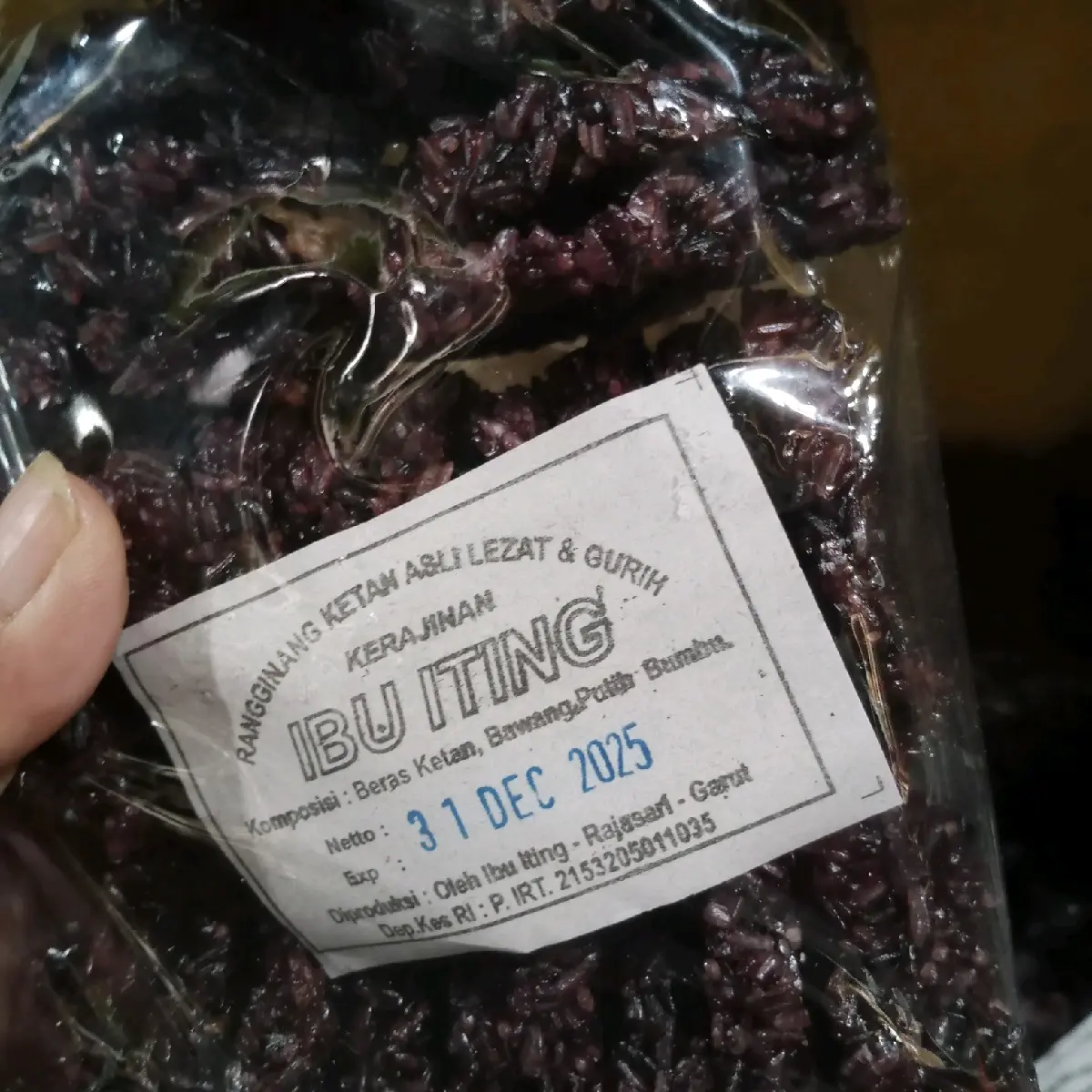 Ranginang/rengginang ketan, 500gr siap goreng. Snack Keripik Kering