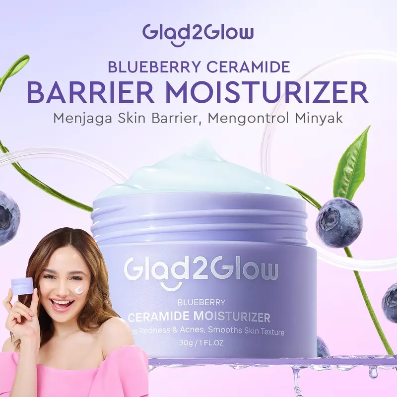 Glad2Glow Moisturizer gather -Suitable for all skin-Peachy Retinol Anti-Aging+Acne Care, Pomegranate Niacinamide Brightening, Blueberry Ceramide Sensitive Skin Barrier Repair, Kiwi 3D Acid Blemish Control 6