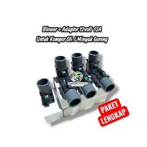 Kipas Mini Blower 12volt Angin Besar Double Blower + Adaptor untuk Kompor Oli/Minyak Goreng Paket Lengkap