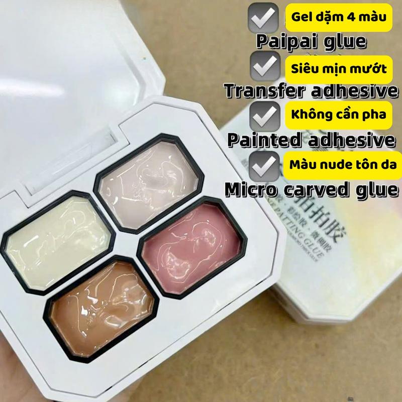 Set Gel Dặm Ombre 4 Màu Huaxi Bảng C Tông Màu Nude Tôn Da Làm Nail Đẹp Dịu Dàng, Chất Gel Siêu Mịn Mướt Không Cần Pha Bột