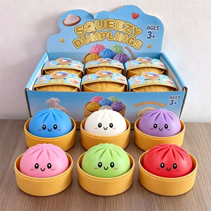 Squishy Dumpling WARNA RANDOM Anti Stres Slow Rising Mainan Squishy Pencet ( 1 Box / Pcs ) harga per 1 pcs