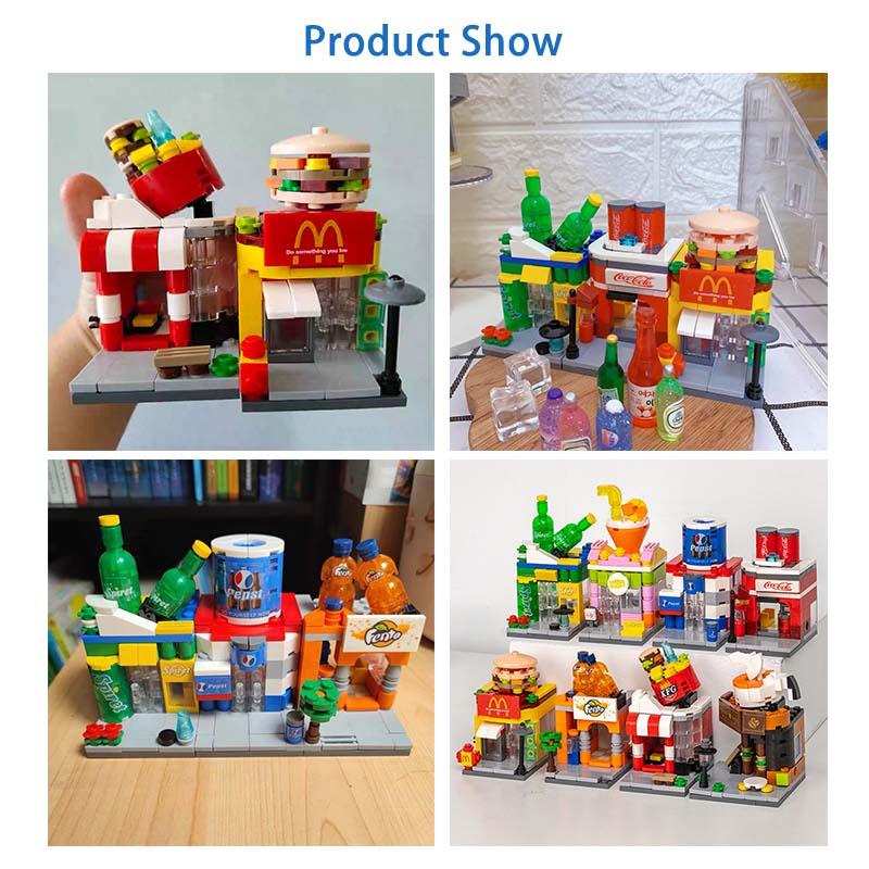 Mainan Balok  Mini Toko sudut McDonald's 3D Puzzle Susun Edukasi Mainan Mainan Anak 1
