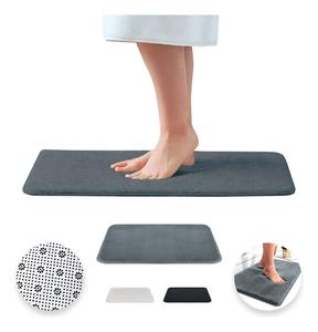 Tapete Absorbente Alfombrilla Secado Rápido Para Baño Memory Color Gris Liso, Soft Comfortable Bathroom Mat, Water Absorbing Mat for Bathroom, Shower, Laundry Room | tapete para baño | alfombrilla antideslizante | secado rápido | memory foam | hogar | baño organizado | decoración para baño