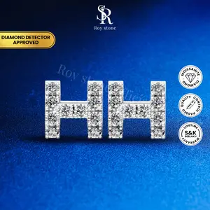 Roystone_Moissanite Anting Wanita Original Sertifikat GRA Silver925 Lapis Emas18K_Hope Earring