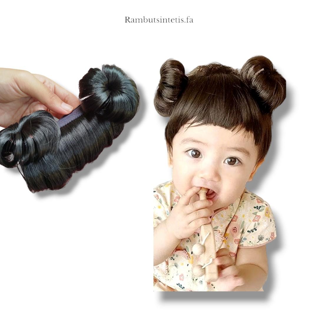 RAMBUT PALSU PONI BAYI/RAMBUT PALSU ANAK/BANDANA PONI ANAK 2 BUNGA/BANDO PONI BAYI/WIG RAMBUT PALSU  PONI ANAK