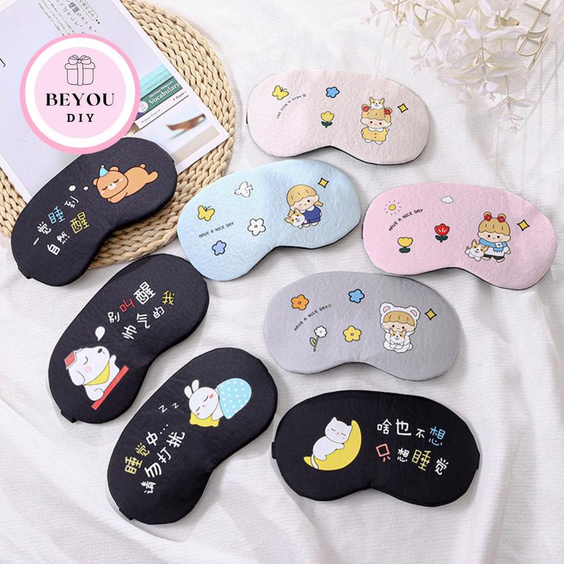 Bịt Mắt Ngủ Họa Tiết Hoạt Hình Cute, Mềm Mịn Thoáng Khí, Ngủ Ngon Không Chói