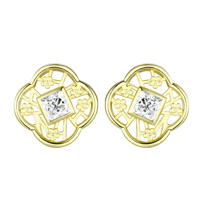 Ice Plum Pattern 925 Sterling Silver Earrings | Feng Shui Jewelry | Lucky and Elegant High-End Autumn/Winter New Collection