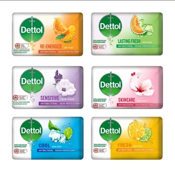Sabun Dettol 60gr Mix Variant - 12Pcs/ 6Pcs - Mandi, Soap Membersihkan Vitamin Memudarkan Perawatan Mencerahkan Memutihkan Berminyak