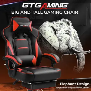 GTGAMING GTF69-Pro Kursi Gaming Premium dengan Bahan Berkualitas Kain Bernapas dan Dukungan Ergonomis Headrest & Lumbar Support Adjustable untuk Kenyamanan Maksimal