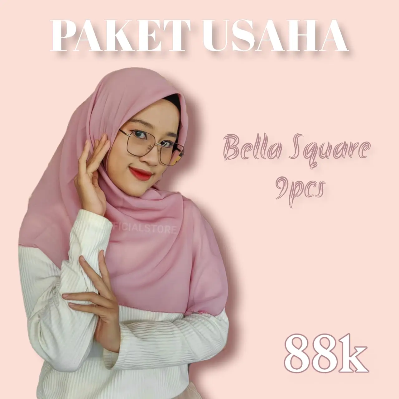 PAKET USAHA HIJAB BELLA SQUARE Muslim Nyaman Polycotton