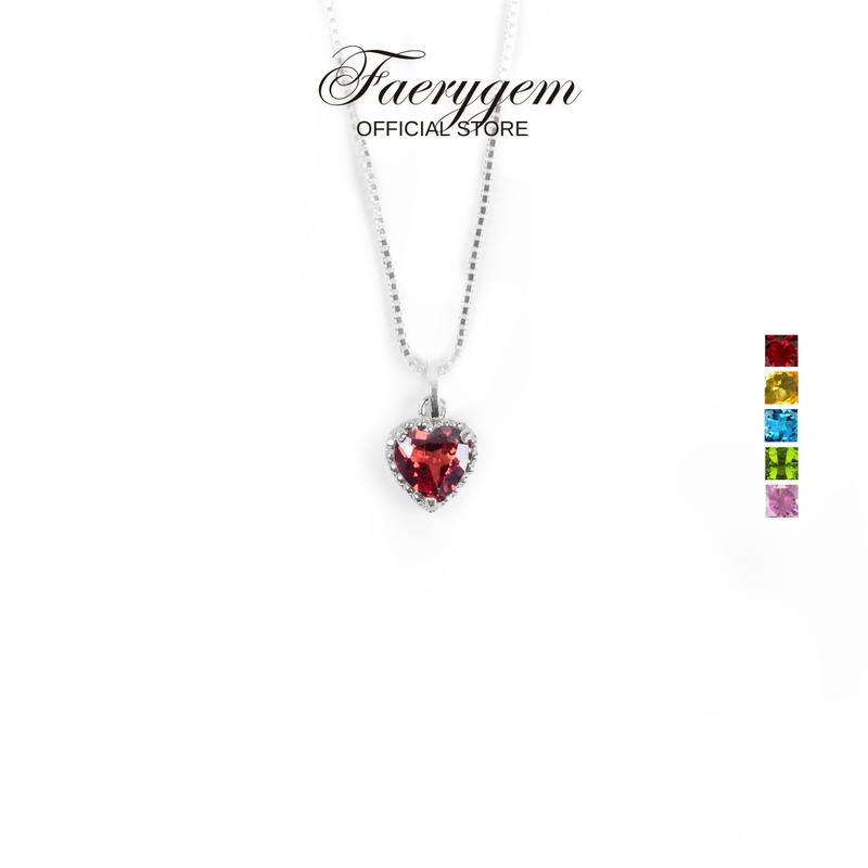  Dây chuyền thiết kế Heart of Grace FaeryGem Citrine Amethyst Garnet Peridot đá năng lượng tình duyên  học tập công việc may mắn bạc S925 2025 