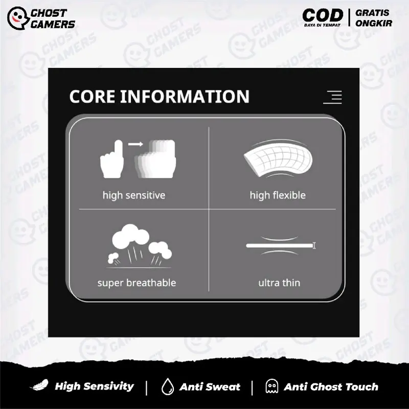 AP KING Andra ST Sarung Jempol Ap king Andra Gz Anti Keringat Responsive Finger Touch Sleeve + Box Penyimpanan Premium 6