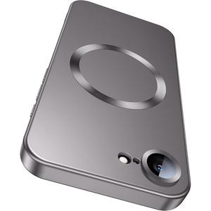 iPhone 16e／17e用 マグネット式ケース［MagSafe対応］［カメラレンズ保護機能内蔵］ スリムソフトシリコンバンパー 耐衝撃 メタリック光沢 17e用スマホケース