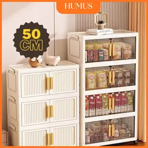 【50CM】HUMUS  Lemari Plastik Mix Susun 50CM Bahan Premium PP Ramah Lingkungan Anti Bau Hemat Tempat Desain Modular Fleksibel Siap Pakai( 2-6 susun)