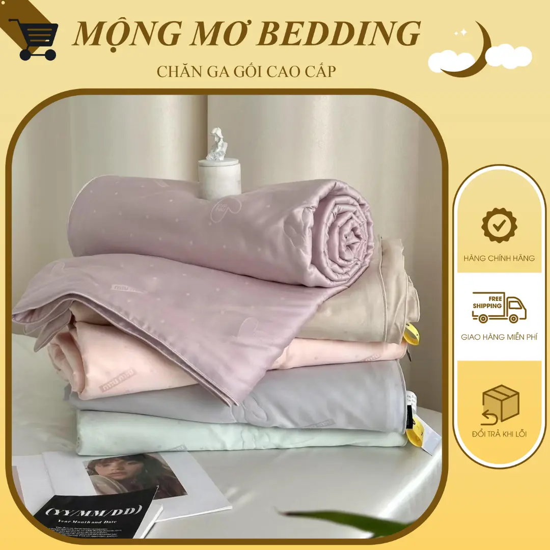 CHĂN HÈ TENCEL mát lạnh , chân ái mùa hè, ruột bông đậu nành cao cấp xịn xò, mềm mướt mát mịn