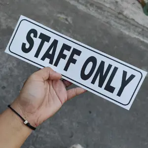 Akrilik / Stiker Nama Ruang Staff Only