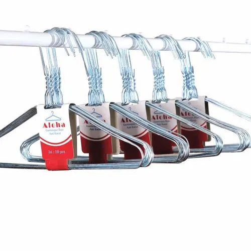 Hanger Baju Kawat isi 10pcs / 5pcs Gantungan Baju Hanger Pakaian Hanger Laundry 2
