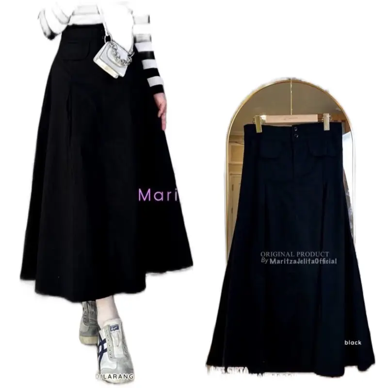 Rok Viola Katun Twill Premium Model Mayung Look Korea Panjang Wanita 4