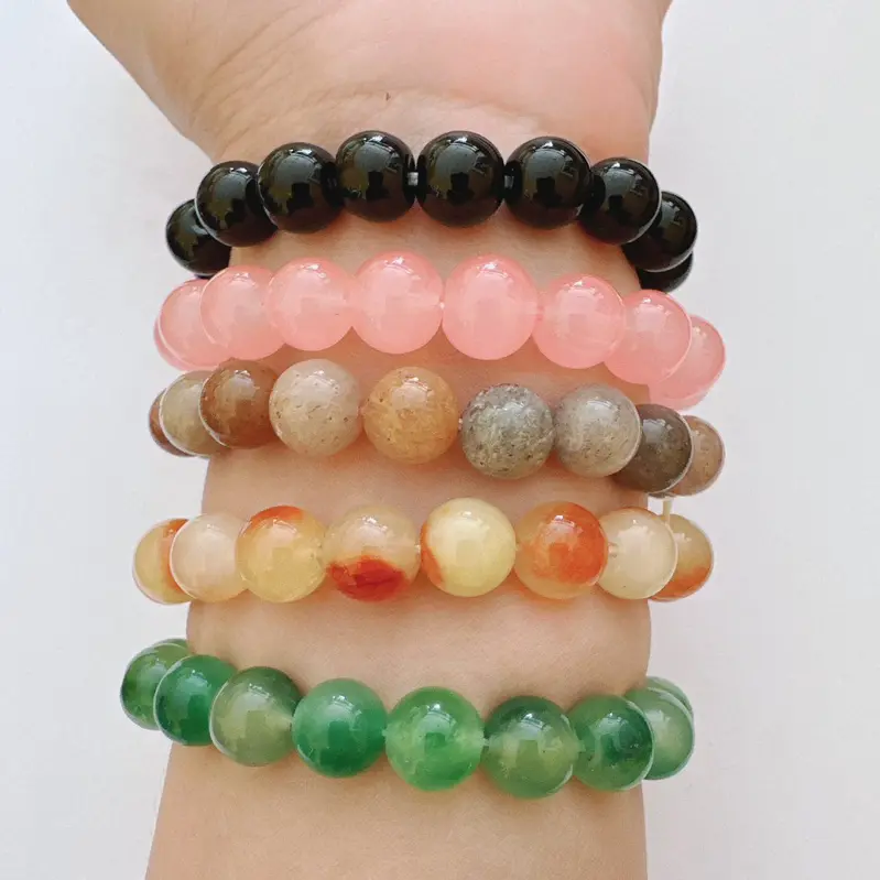 Gelang batu giok warna 10mm dewasa