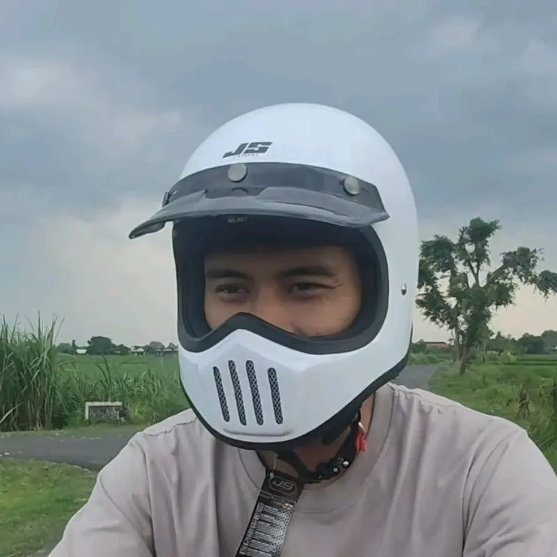 Helm Cakil Js Full Face Import Premium dengan Busa yang Bisa Dilepas untuk Motor SML - Motorcycle Sepeda 0