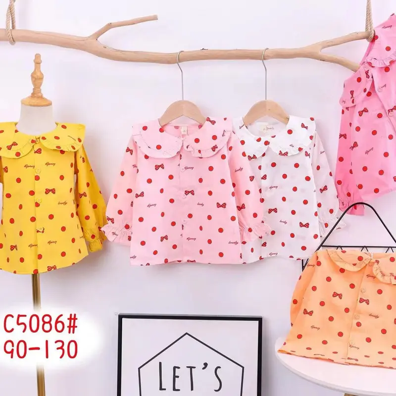 Kemeja Cewek tangan panjang Premium 2-5 Tahun motif random 0