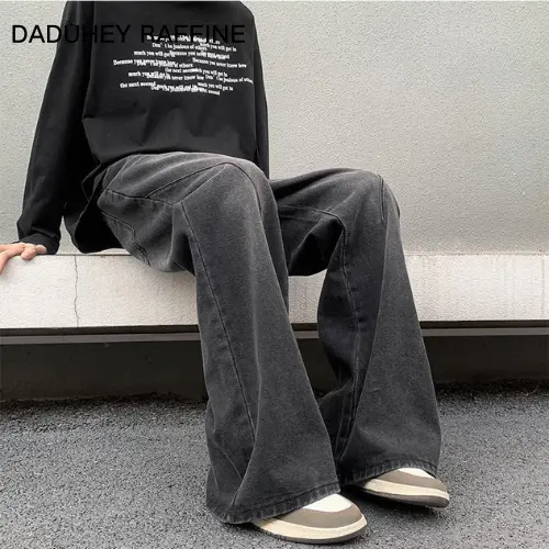 Quần Dài Jean Khâu, DADUHEY RAFFINE, Thương Hiệu Hợp Xu Hướng Cổ Điển Phong Cách Mỹ Mới Của Nam Giới, Nhuộm Gradient, Quần Rộng Và Thẳng, Thường Ngày Và Đơn Giản, Cho Nam 4