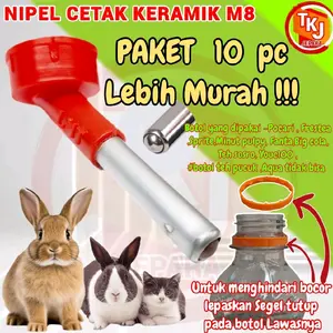 nipel kelinci cetak keramik M8 PAKET 10 PC pipa tebal dot kelinci, nipple hewan untuk kelinci kucing hamster musang marmut Guinea termurah pusat grosir