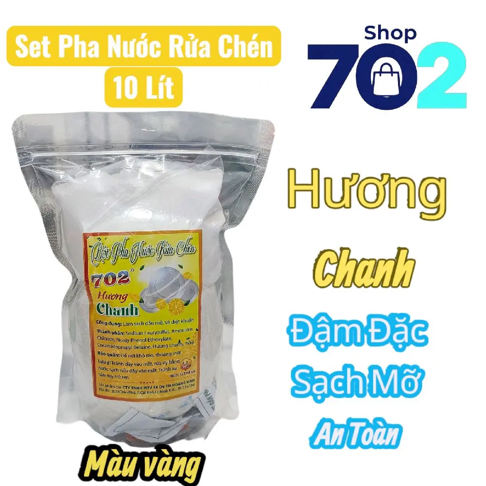 [10lit] Bột pha nước rửa chén 10 lít, hương chanh vàng, tiết kiệm, làm sạch