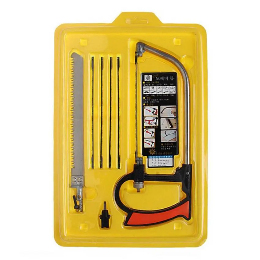 8in1 Saw Multi Purpose Hand DIY Steel Saw Metal Wood Glass Saw Kit 6 Blades Woodworking Metalworking Model Hobby Tool